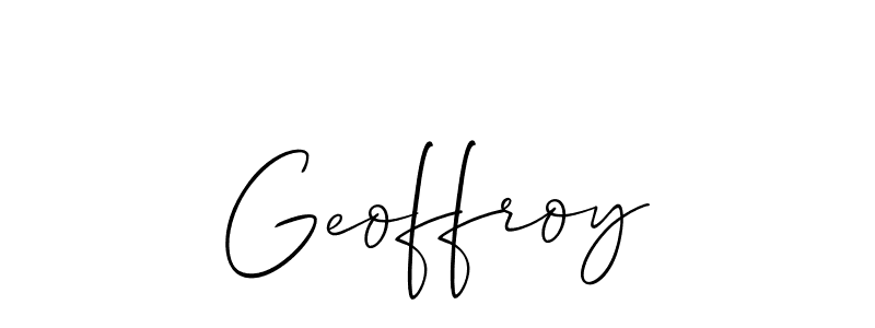 Make a short Geoffroy signature style. Manage your documents anywhere anytime using Allison_Script. Create and add eSignatures, submit forms, share and send files easily. Geoffroy signature style 2 images and pictures png