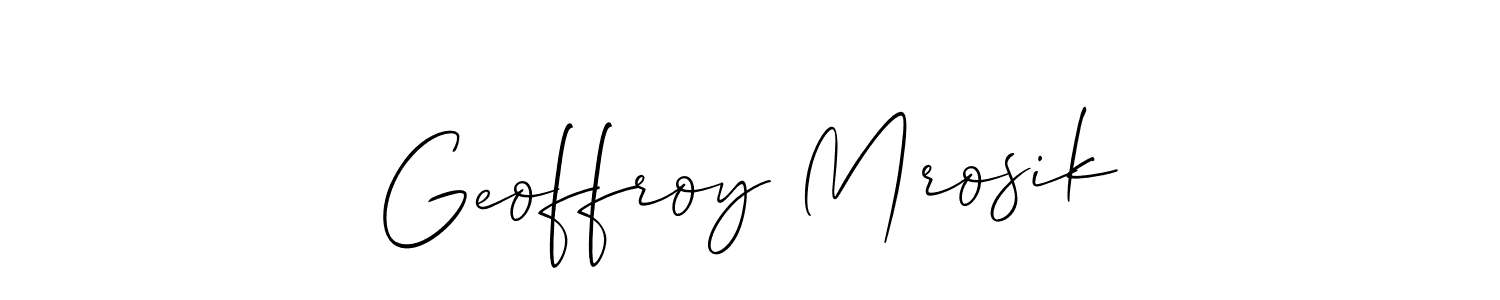 Also You can easily find your signature by using the search form. We will create Geoffroy Mrosik name handwritten signature images for you free of cost using Allison_Script sign style. Geoffroy Mrosik signature style 2 images and pictures png