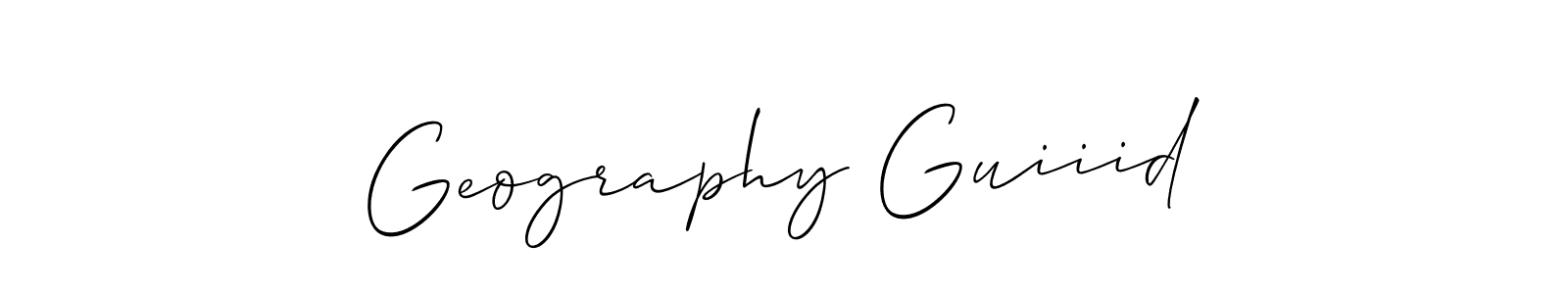 Make a beautiful signature design for name Geography Guiiid. With this signature (Allison_Script) style, you can create a handwritten signature for free. Geography Guiiid signature style 2 images and pictures png