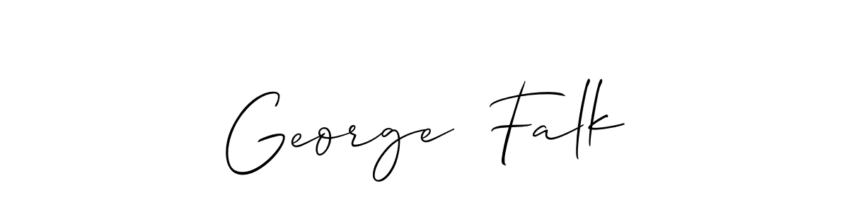 Also You can easily find your signature by using the search form. We will create George  Falk name handwritten signature images for you free of cost using Allison_Script sign style. George  Falk signature style 2 images and pictures png