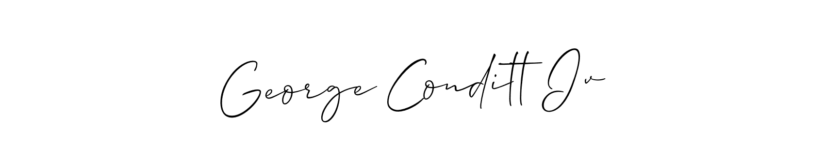 if you are searching for the best signature style for your name George Conditt Iv. so please give up your signature search. here we have designed multiple signature styles  using Allison_Script. George Conditt Iv signature style 2 images and pictures png