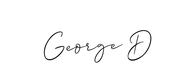 How to make George D name signature. Use Allison_Script style for creating short signs online. This is the latest handwritten sign. George D signature style 2 images and pictures png