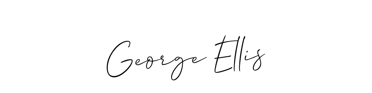 The best way (Allison_Script) to make a short signature is to pick only two or three words in your name. The name George Ellis include a total of six letters. For converting this name. George Ellis signature style 2 images and pictures png