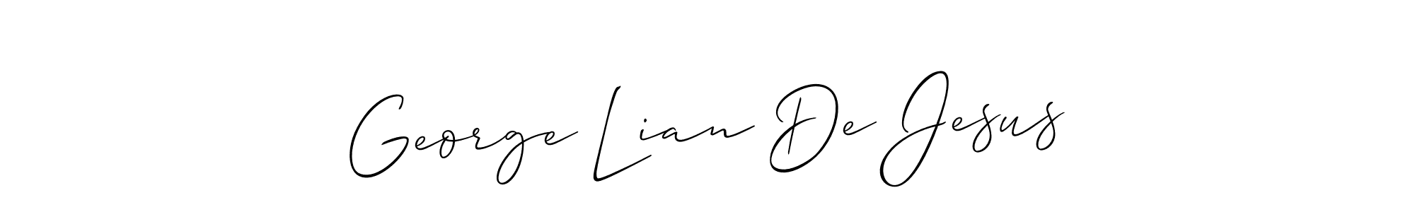 Make a short George Lian De Jesus signature style. Manage your documents anywhere anytime using Allison_Script. Create and add eSignatures, submit forms, share and send files easily. George Lian De Jesus signature style 2 images and pictures png