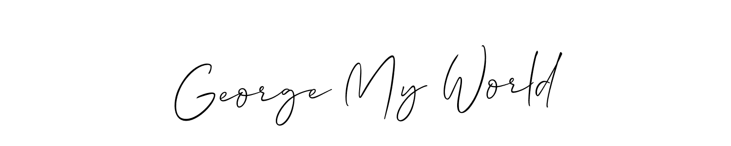 Allison_Script is a professional signature style that is perfect for those who want to add a touch of class to their signature. It is also a great choice for those who want to make their signature more unique. Get George My World name to fancy signature for free. George My World signature style 2 images and pictures png