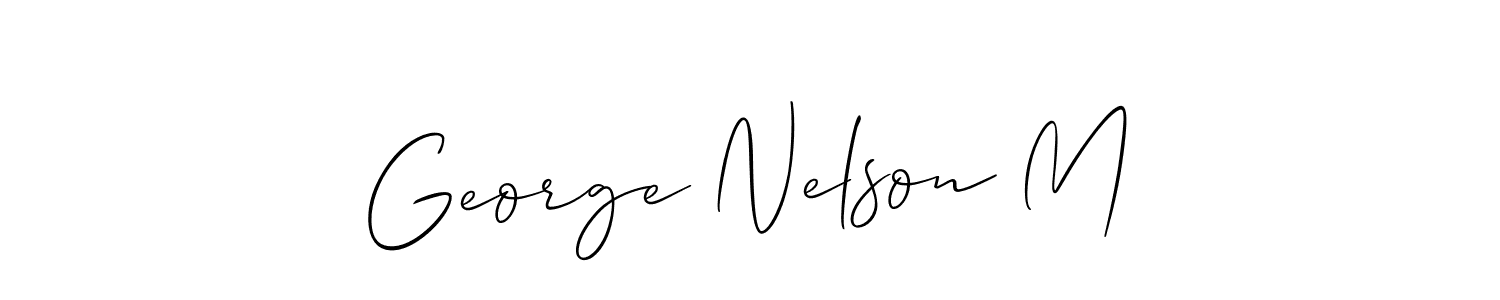 This is the best signature style for the George Nelson M name. Also you like these signature font (Allison_Script). Mix name signature. George Nelson M signature style 2 images and pictures png