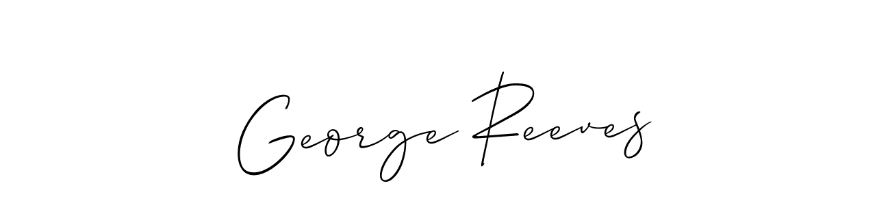 Design your own signature with our free online signature maker. With this signature software, you can create a handwritten (Allison_Script) signature for name George Reeves. George Reeves signature style 2 images and pictures png