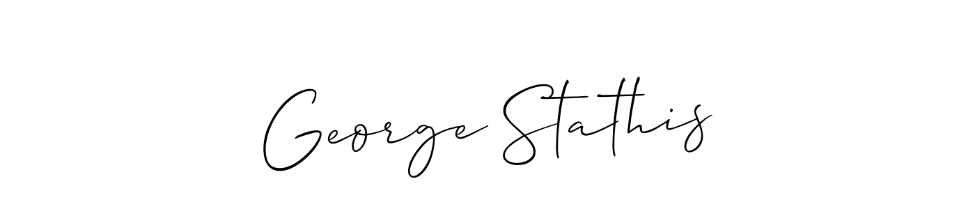 The best way (Allison_Script) to make a short signature is to pick only two or three words in your name. The name George Stathis include a total of six letters. For converting this name. George Stathis signature style 2 images and pictures png