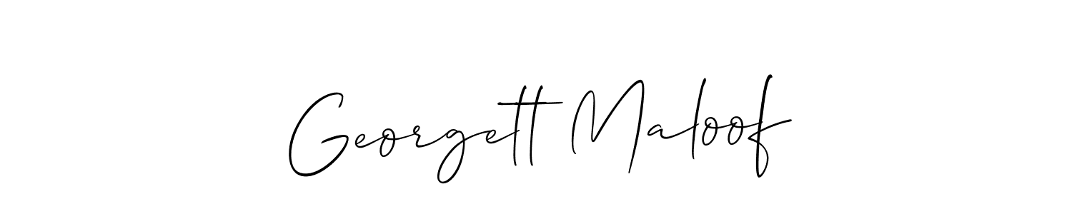 Also You can easily find your signature by using the search form. We will create Georgett Maloof name handwritten signature images for you free of cost using Allison_Script sign style. Georgett Maloof signature style 2 images and pictures png
