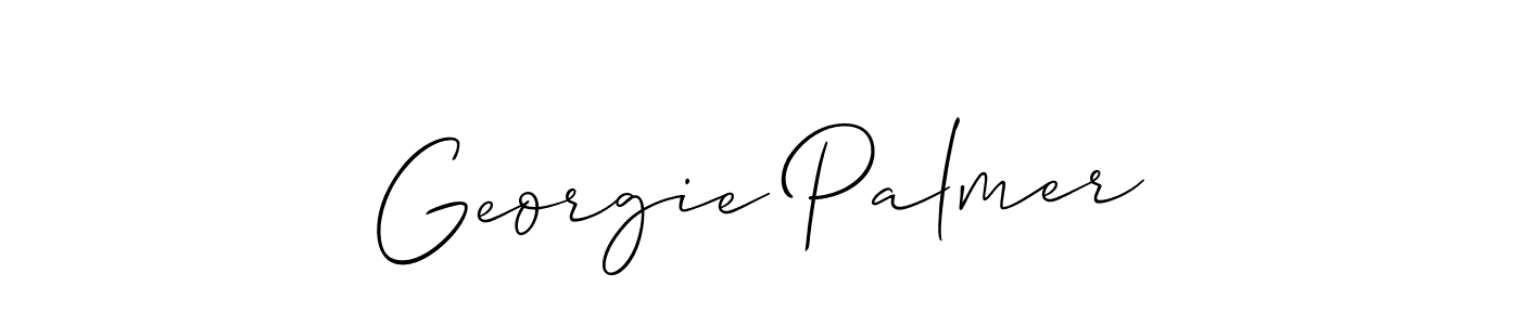 Similarly Allison_Script is the best handwritten signature design. Signature creator online .You can use it as an online autograph creator for name Georgie Palmer. Georgie Palmer signature style 2 images and pictures png