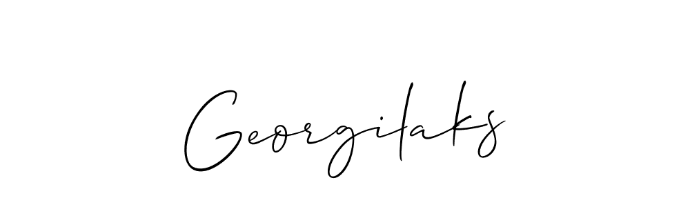 It looks lik you need a new signature style for name Georgilaks. Design unique handwritten (Allison_Script) signature with our free signature maker in just a few clicks. Georgilaks signature style 2 images and pictures png