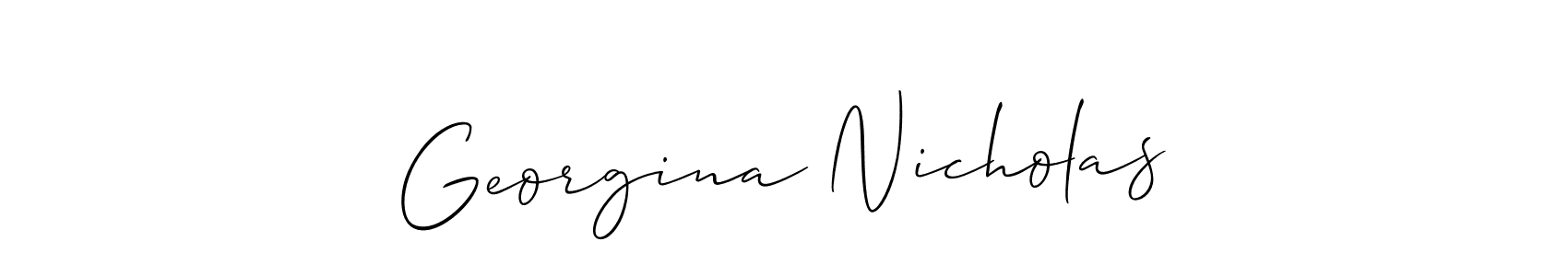 if you are searching for the best signature style for your name Georgina Nicholas. so please give up your signature search. here we have designed multiple signature styles  using Allison_Script. Georgina Nicholas signature style 2 images and pictures png