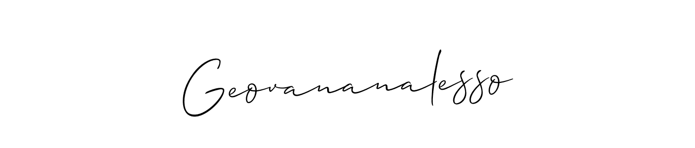 Geovananalesso stylish signature style. Best Handwritten Sign (Allison_Script) for my name. Handwritten Signature Collection Ideas for my name Geovananalesso. Geovananalesso signature style 2 images and pictures png