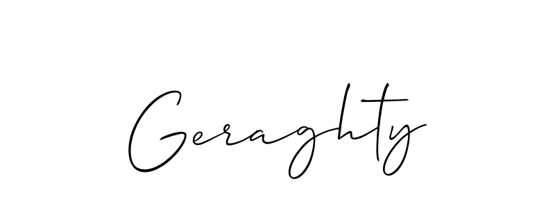 The best way (Allison_Script) to make a short signature is to pick only two or three words in your name. The name Geraghty include a total of six letters. For converting this name. Geraghty signature style 2 images and pictures png