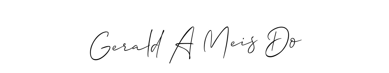 Create a beautiful signature design for name Gerald A Meis Do. With this signature (Allison_Script) fonts, you can make a handwritten signature for free. Gerald A Meis Do signature style 2 images and pictures png