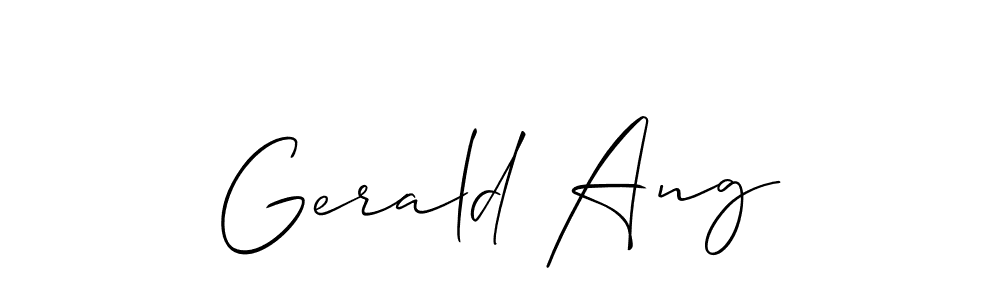 Also You can easily find your signature by using the search form. We will create Gerald Ang name handwritten signature images for you free of cost using Allison_Script sign style. Gerald Ang signature style 2 images and pictures png