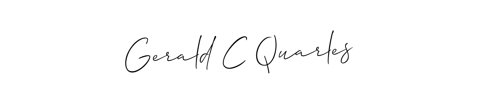 How to make Gerald C Quarles signature? Allison_Script is a professional autograph style. Create handwritten signature for Gerald C Quarles name. Gerald C Quarles signature style 2 images and pictures png