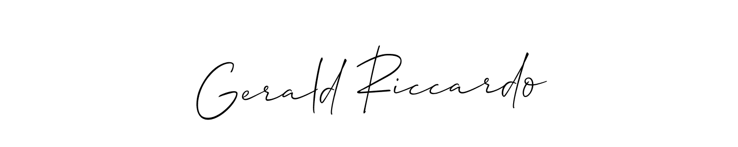 The best way (Allison_Script) to make a short signature is to pick only two or three words in your name. The name Gerald Riccardo include a total of six letters. For converting this name. Gerald Riccardo signature style 2 images and pictures png