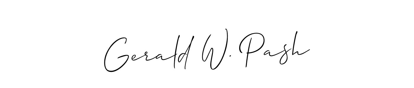 Create a beautiful signature design for name Gerald W. Pash. With this signature (Allison_Script) fonts, you can make a handwritten signature for free. Gerald W. Pash signature style 2 images and pictures png