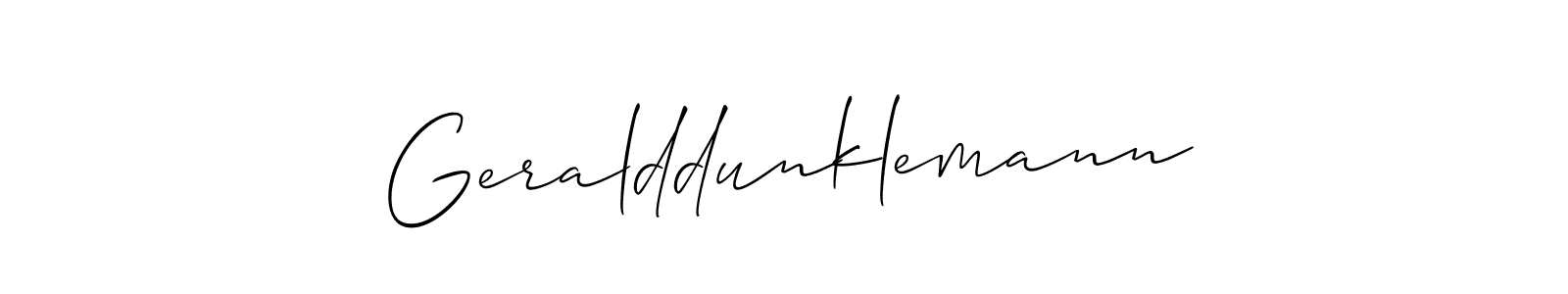 if you are searching for the best signature style for your name Geralddunklemann. so please give up your signature search. here we have designed multiple signature styles  using Allison_Script. Geralddunklemann signature style 2 images and pictures png