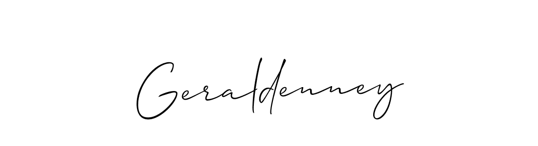 How to make Geraldenney signature? Allison_Script is a professional autograph style. Create handwritten signature for Geraldenney name. Geraldenney signature style 2 images and pictures png