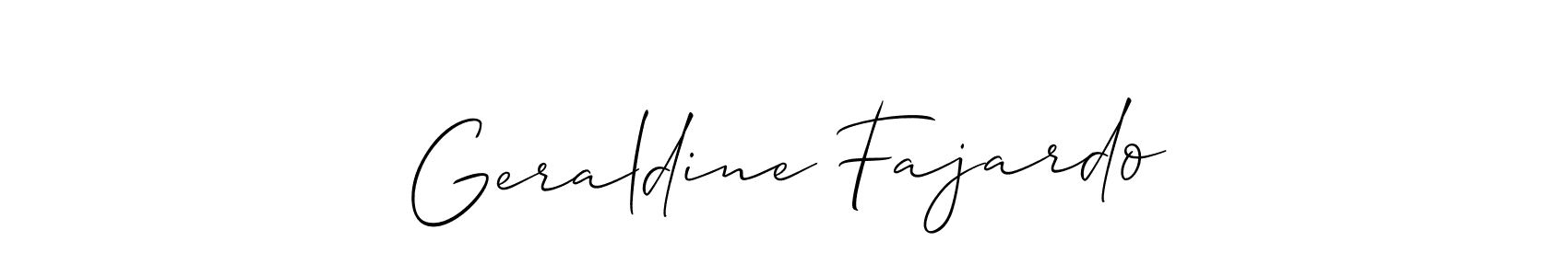 Make a beautiful signature design for name Geraldine Fajardo. With this signature (Allison_Script) style, you can create a handwritten signature for free. Geraldine Fajardo signature style 2 images and pictures png