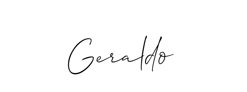 Create a beautiful signature design for name Geraldo . With this signature (Allison_Script) fonts, you can make a handwritten signature for free. Geraldo  signature style 2 images and pictures png