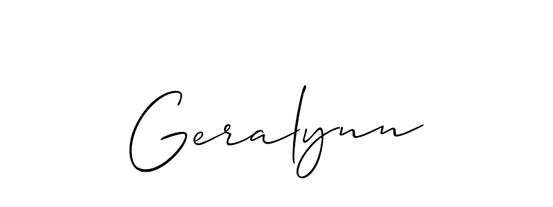 Also You can easily find your signature by using the search form. We will create Geralynn name handwritten signature images for you free of cost using Allison_Script sign style. Geralynn signature style 2 images and pictures png