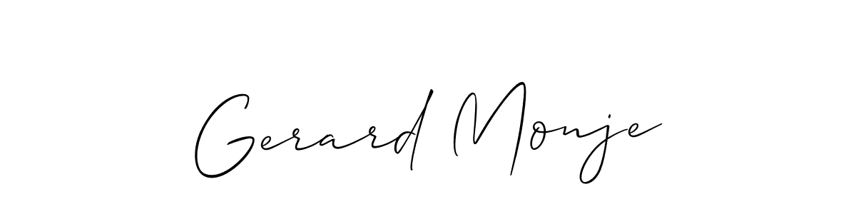 It looks lik you need a new signature style for name Gerard Monje. Design unique handwritten (Allison_Script) signature with our free signature maker in just a few clicks. Gerard Monje signature style 2 images and pictures png