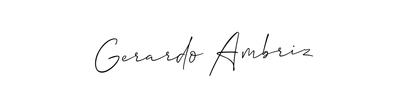 Also You can easily find your signature by using the search form. We will create Gerardo Ambriz name handwritten signature images for you free of cost using Allison_Script sign style. Gerardo Ambriz signature style 2 images and pictures png