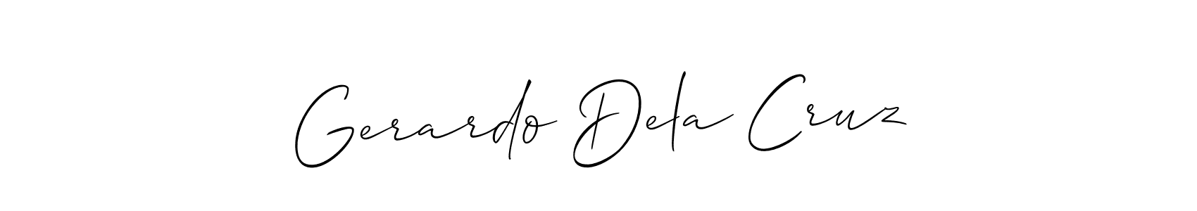 It looks lik you need a new signature style for name Gerardo Dela Cruz. Design unique handwritten (Allison_Script) signature with our free signature maker in just a few clicks. Gerardo Dela Cruz signature style 2 images and pictures png