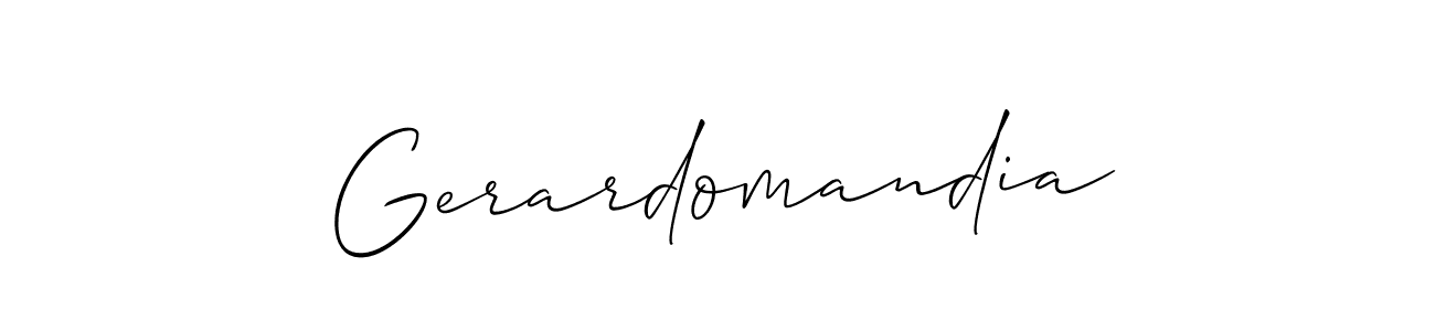 Also You can easily find your signature by using the search form. We will create Gerardomandia name handwritten signature images for you free of cost using Allison_Script sign style. Gerardomandia signature style 2 images and pictures png