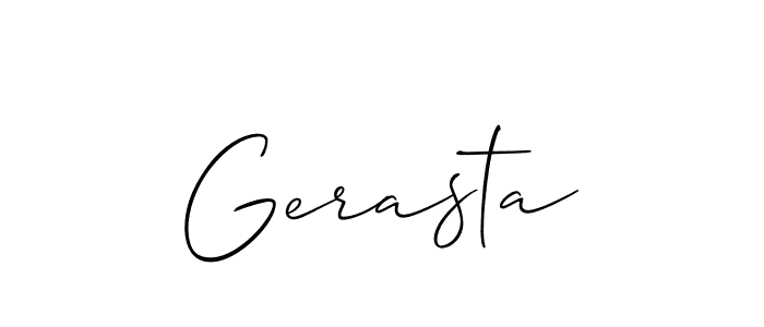 Make a beautiful signature design for name Gerasta. With this signature (Allison_Script) style, you can create a handwritten signature for free. Gerasta signature style 2 images and pictures png