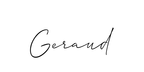 The best way (Allison_Script) to make a short signature is to pick only two or three words in your name. The name Geraud include a total of six letters. For converting this name. Geraud signature style 2 images and pictures png