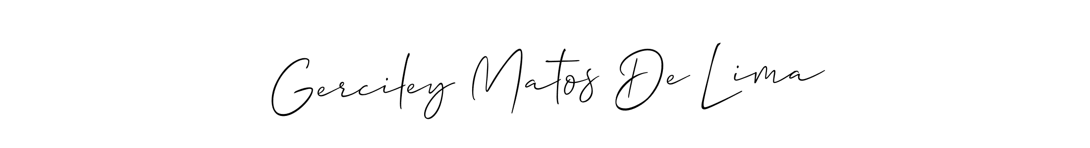 The best way (Allison_Script) to make a short signature is to pick only two or three words in your name. The name Gerciley Matos De Lima include a total of six letters. For converting this name. Gerciley Matos De Lima signature style 2 images and pictures png