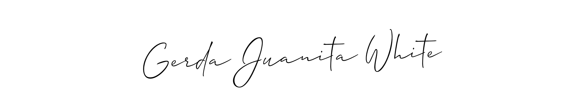 Also we have Gerda Juanita White name is the best signature style. Create professional handwritten signature collection using Allison_Script autograph style. Gerda Juanita White signature style 2 images and pictures png