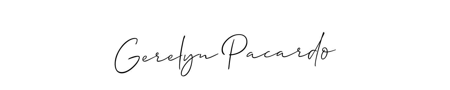 Also we have Gerelyn Pacardo name is the best signature style. Create professional handwritten signature collection using Allison_Script autograph style. Gerelyn Pacardo signature style 2 images and pictures png