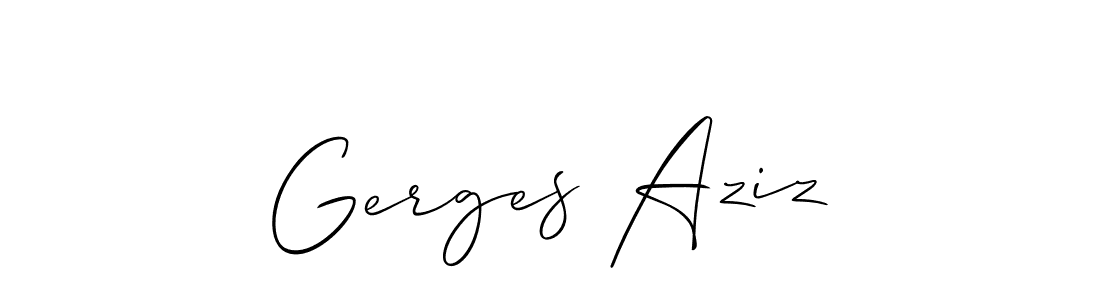 How to make Gerges Aziz name signature. Use Allison_Script style for creating short signs online. This is the latest handwritten sign. Gerges Aziz signature style 2 images and pictures png