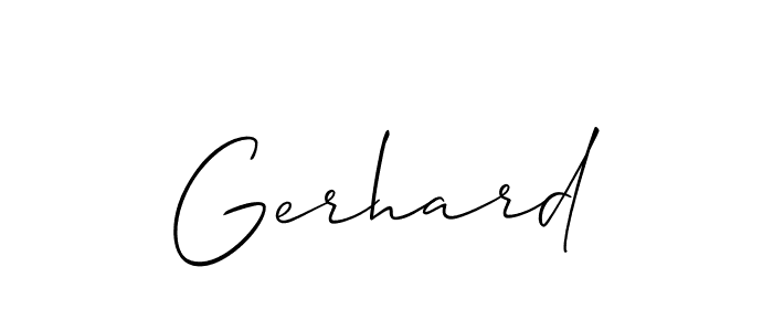 Use a signature maker to create a handwritten signature online. With this signature software, you can design (Allison_Script) your own signature for name Gerhard. Gerhard signature style 2 images and pictures png