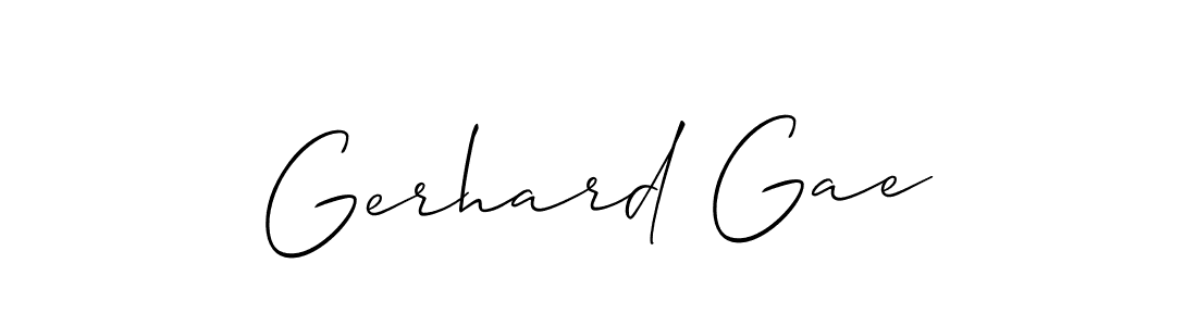 Make a beautiful signature design for name Gerhard Gae. With this signature (Allison_Script) style, you can create a handwritten signature for free. Gerhard Gae signature style 2 images and pictures png