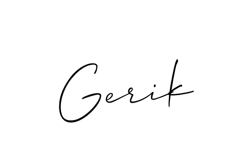 Design your own signature with our free online signature maker. With this signature software, you can create a handwritten (Allison_Script) signature for name Gerik. Gerik signature style 2 images and pictures png