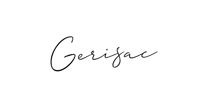 It looks lik you need a new signature style for name Gerisac. Design unique handwritten (Allison_Script) signature with our free signature maker in just a few clicks. Gerisac signature style 2 images and pictures png