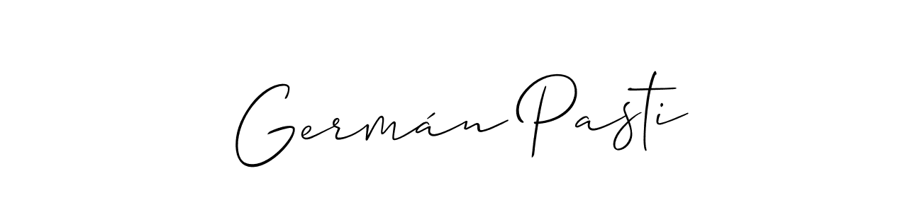 See photos of Germán Pasti official signature by Spectra . Check more albums & portfolios. Read reviews & check more about Allison_Script font. Germán Pasti signature style 2 images and pictures png