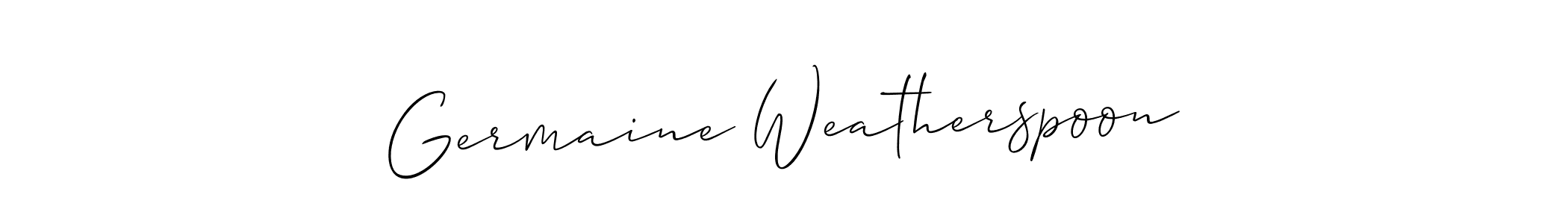 How to make Germaine Weatherspoon name signature. Use Allison_Script style for creating short signs online. This is the latest handwritten sign. Germaine Weatherspoon signature style 2 images and pictures png