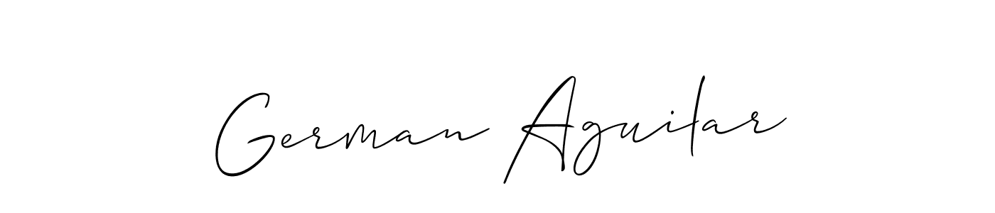 The best way (Allison_Script) to make a short signature is to pick only two or three words in your name. The name German Aguilar include a total of six letters. For converting this name. German Aguilar signature style 2 images and pictures png