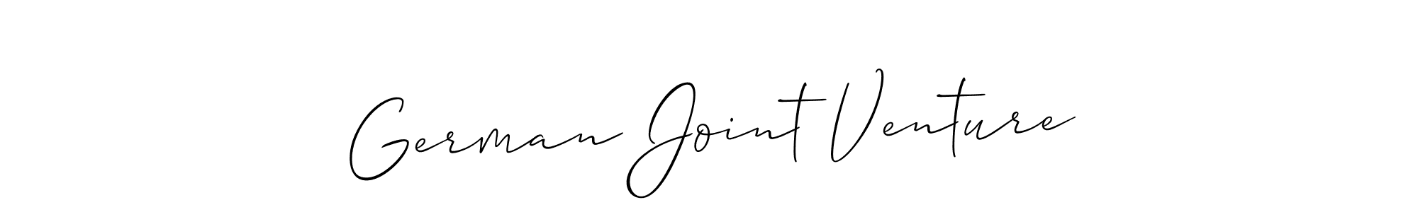 Design your own signature with our free online signature maker. With this signature software, you can create a handwritten (Allison_Script) signature for name German Joint Venture. German Joint Venture signature style 2 images and pictures png