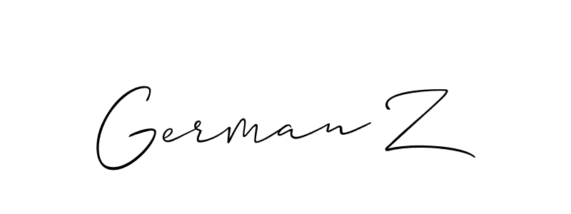 Use a signature maker to create a handwritten signature online. With this signature software, you can design (Allison_Script) your own signature for name German Z. German Z signature style 2 images and pictures png