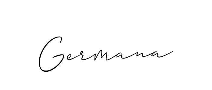 How to make Germana signature? Allison_Script is a professional autograph style. Create handwritten signature for Germana name. Germana signature style 2 images and pictures png