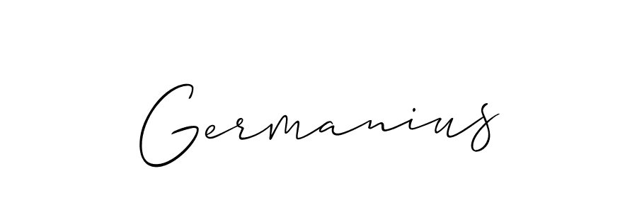 Allison_Script is a professional signature style that is perfect for those who want to add a touch of class to their signature. It is also a great choice for those who want to make their signature more unique. Get Germanius name to fancy signature for free. Germanius signature style 2 images and pictures png