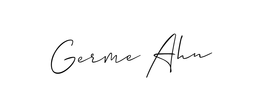 Also You can easily find your signature by using the search form. We will create Germe Ahn name handwritten signature images for you free of cost using Allison_Script sign style. Germe Ahn signature style 2 images and pictures png